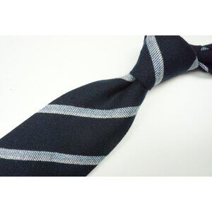Cesare Attolini Dark Blue Sky Blue Woven 100% Cashmere Tie BRAND NEW